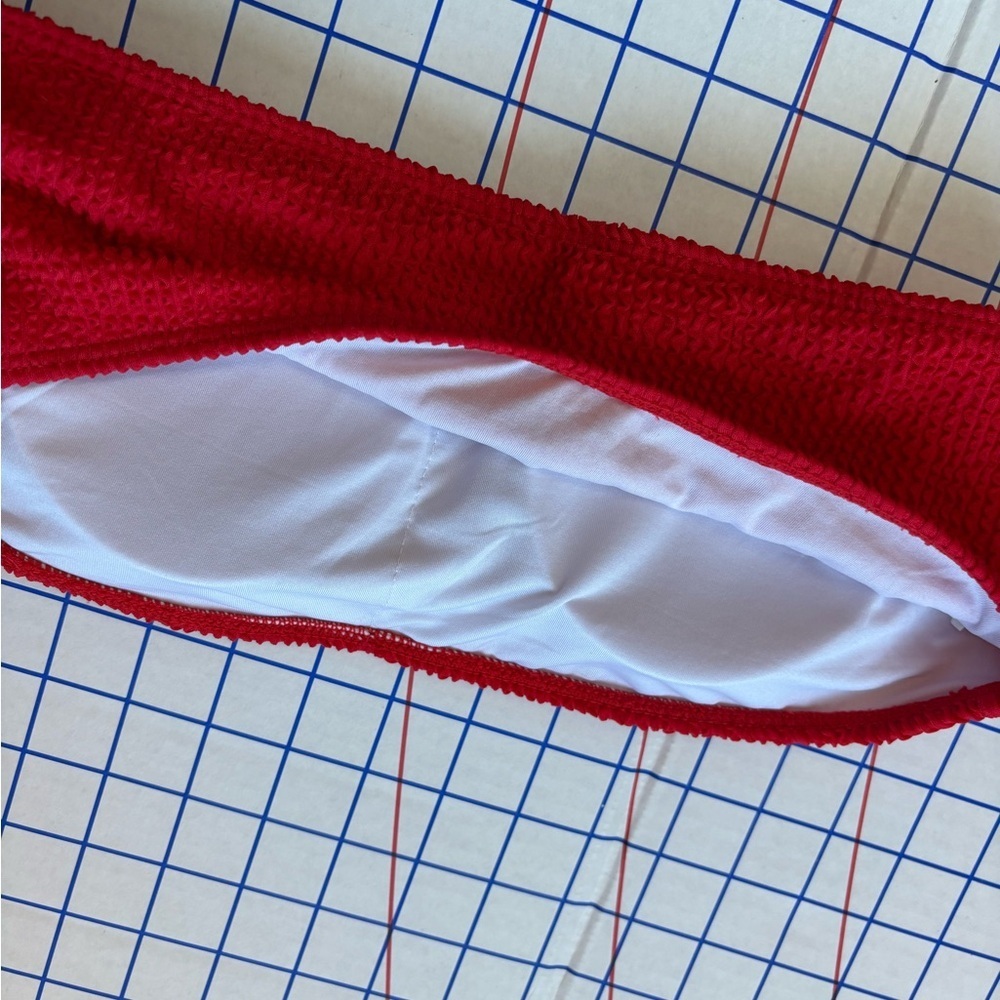 NWOT YIMISAN Ribbed Bandeau Two-Piece Bikini Red Size M - Picture 5 of 9